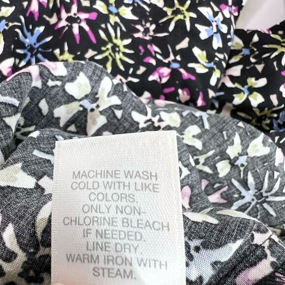 J. Jill Blouse Womens Small BlackPack & Multi-Color Floral Print Long-Sleeve new - Picture 11 of 12